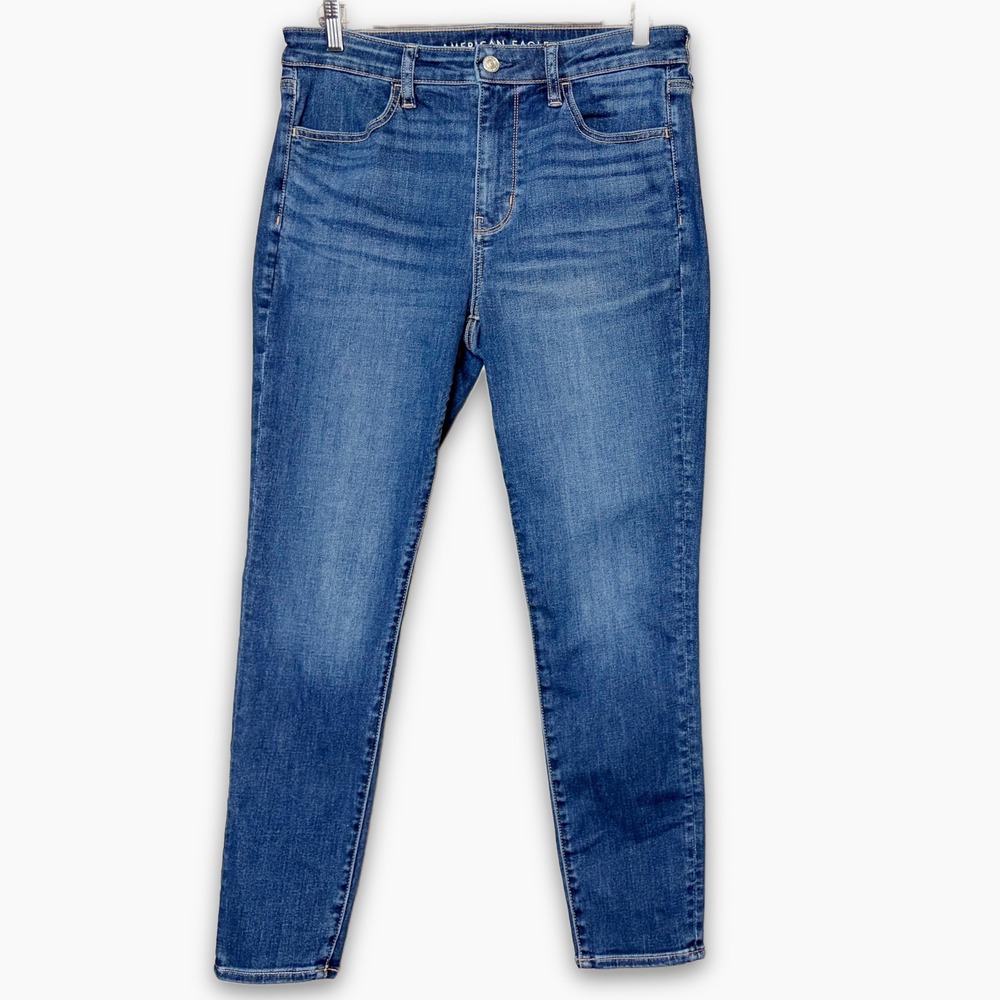 American Eagle High Rise Jegging Medium Wash Next Level Stretch Size 12 Short